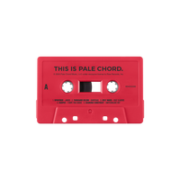A red audio cassette from Pale Chord Music, labeled THIS IS PALE CHORD and featuring Spiritbox, displays Side A tracklist and copyright info in black above the window. This LIMITED PRESSING stands out on a plain light gray background.