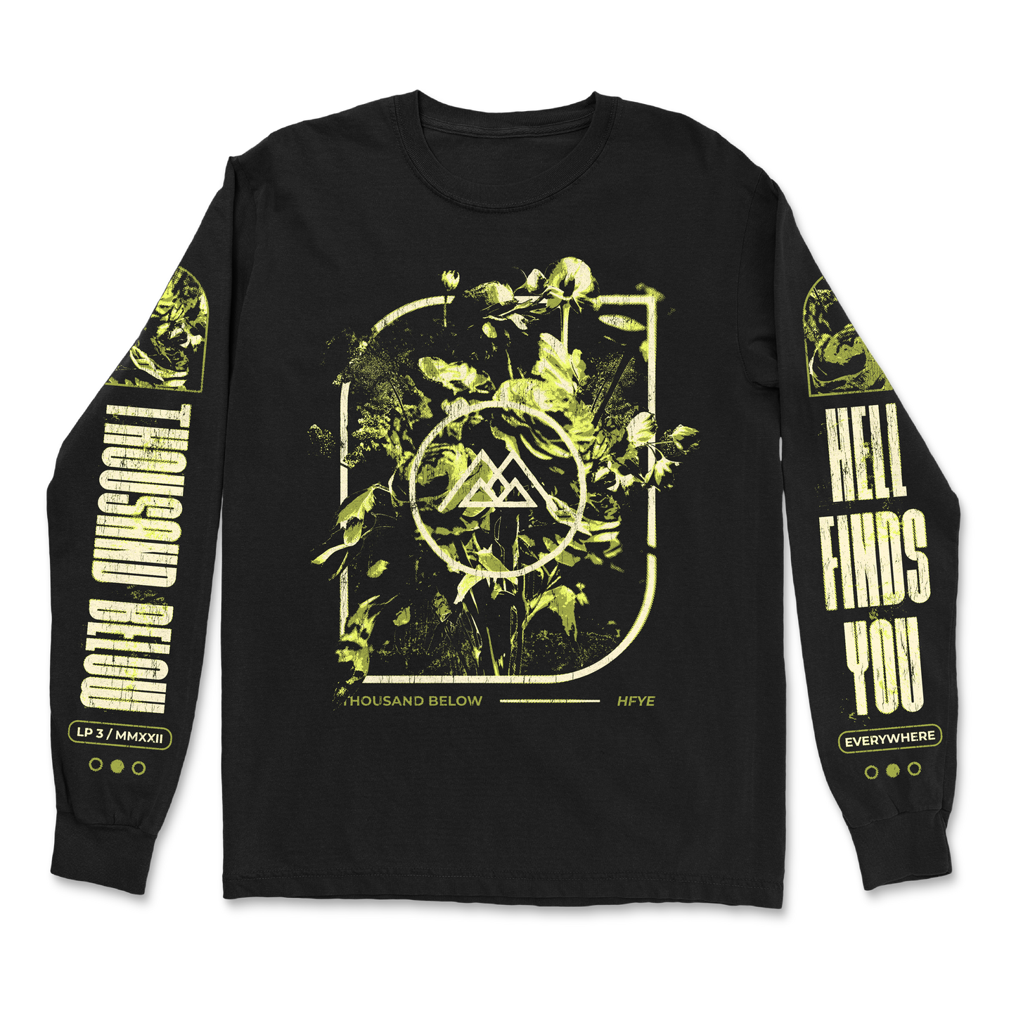 Flowers Black Long Sleeve