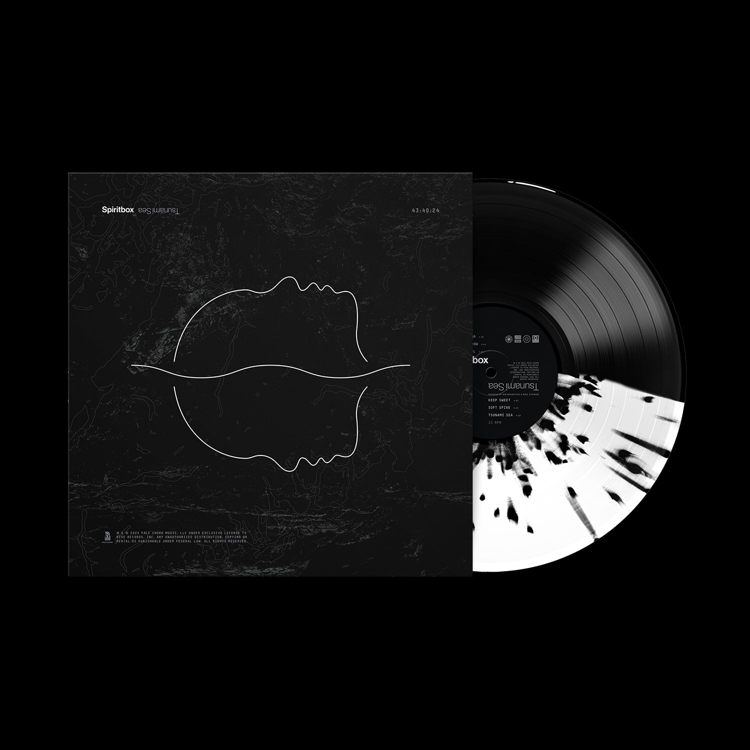 Tsunami Sea Half Black Half White w/ Black Splatter Vinyl LP