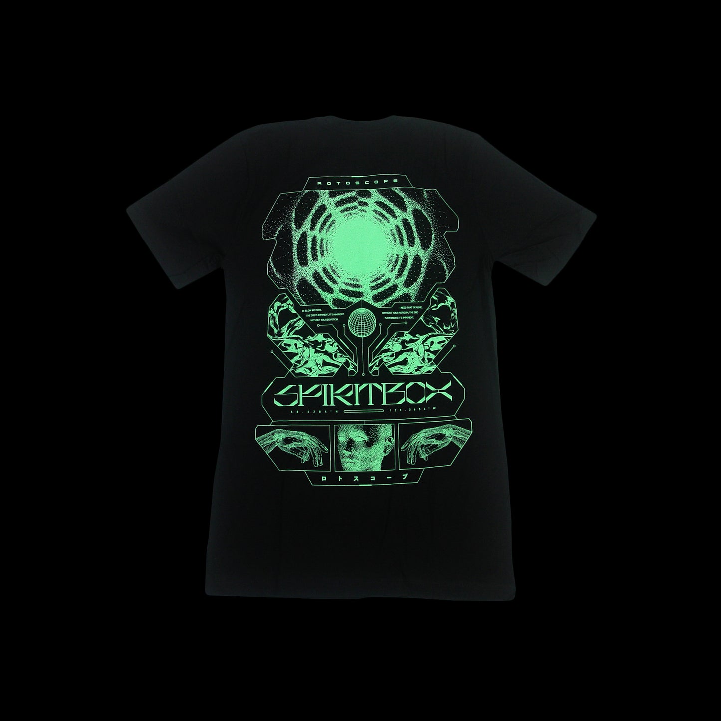 Rotoscope Teal Print Black T-Shirt